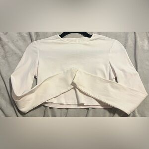 White Long Sleeve Crop Top